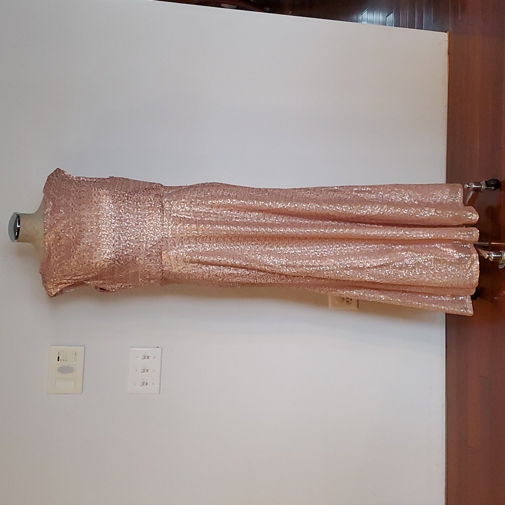 Mori Lee Rose Gold Sequin dress